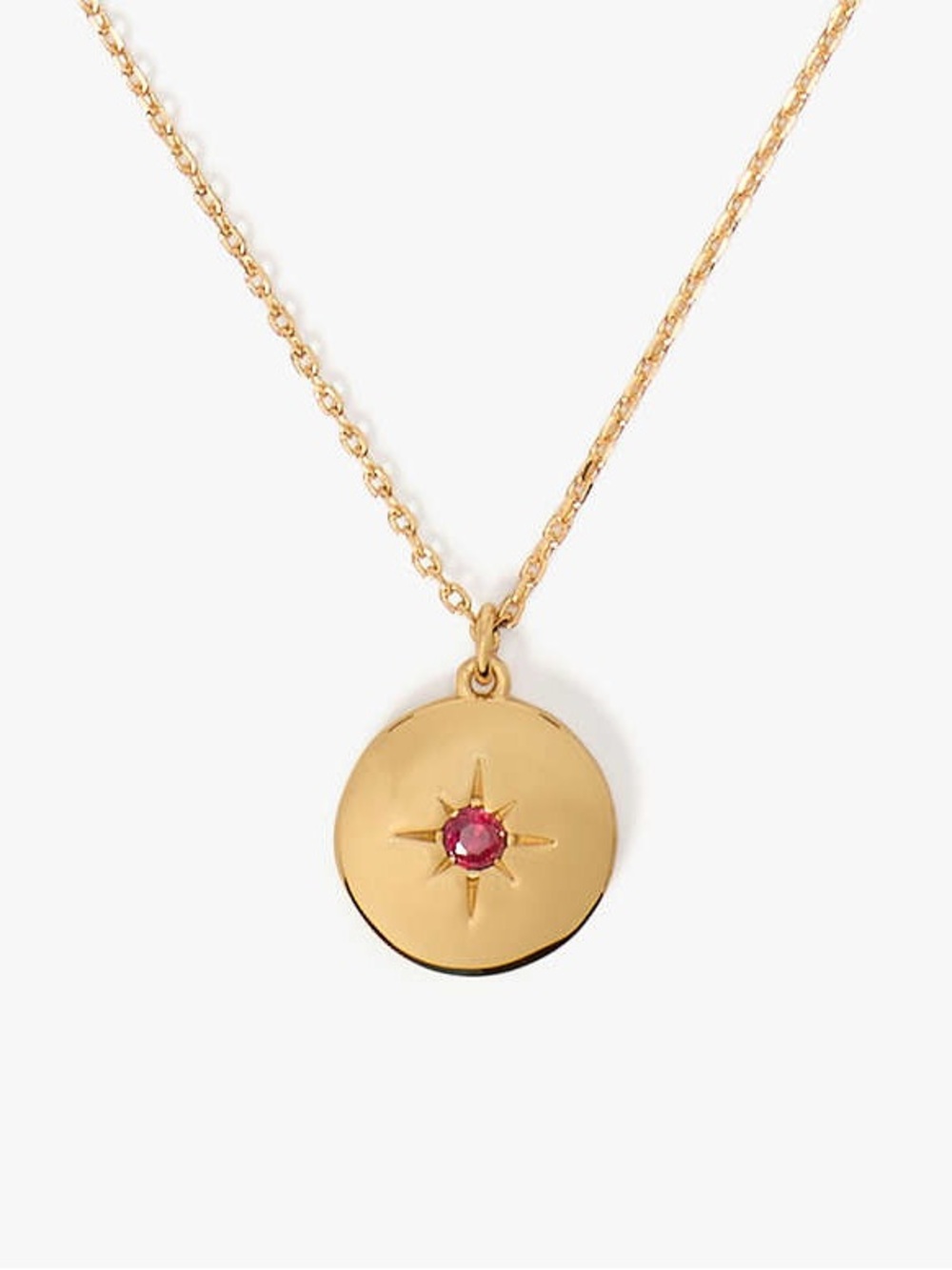 NWT $ kate spade The Color Spark Collection Red Strength Medallion Necklace